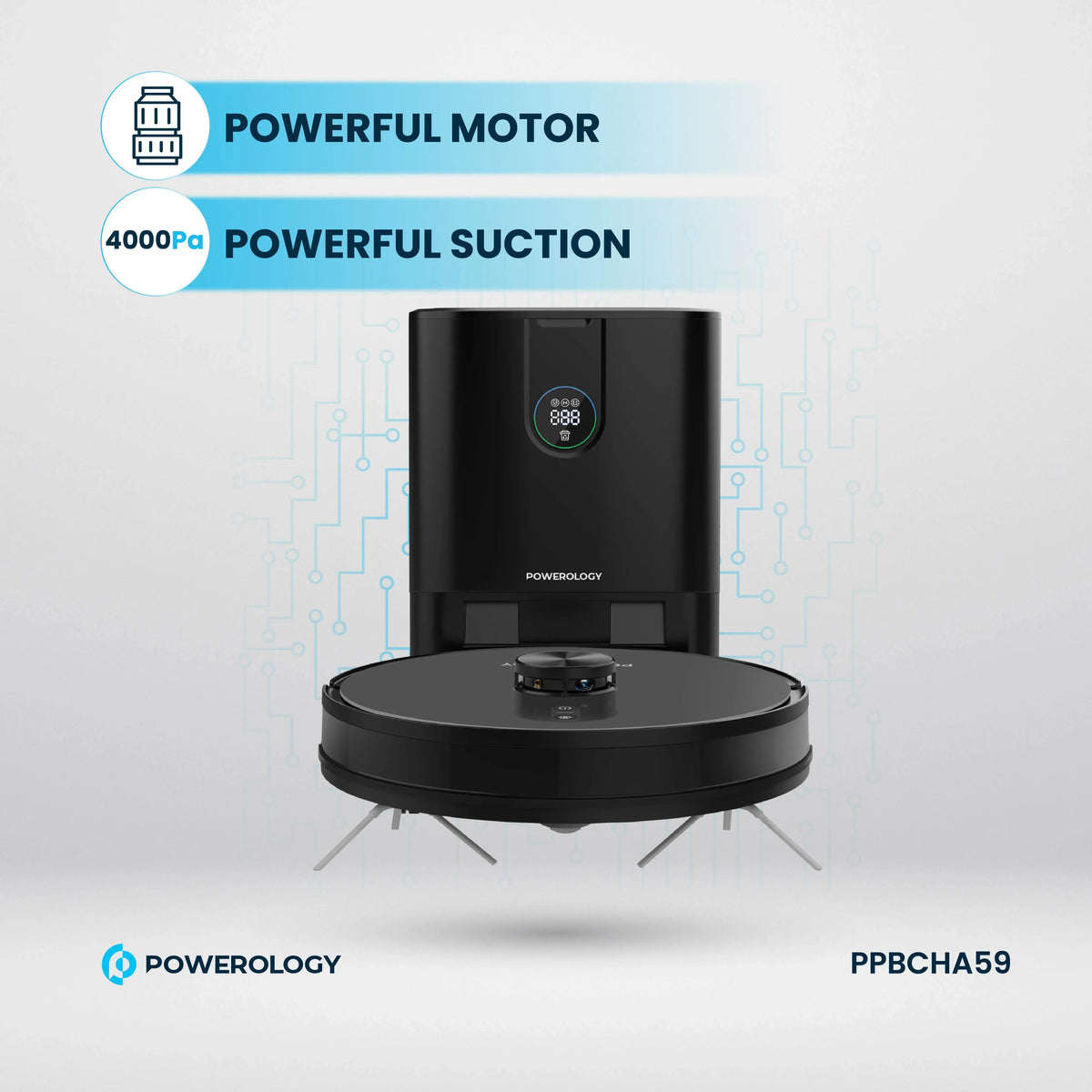 Powerology Smart Station Robot Vacuum Mop Black – image 9