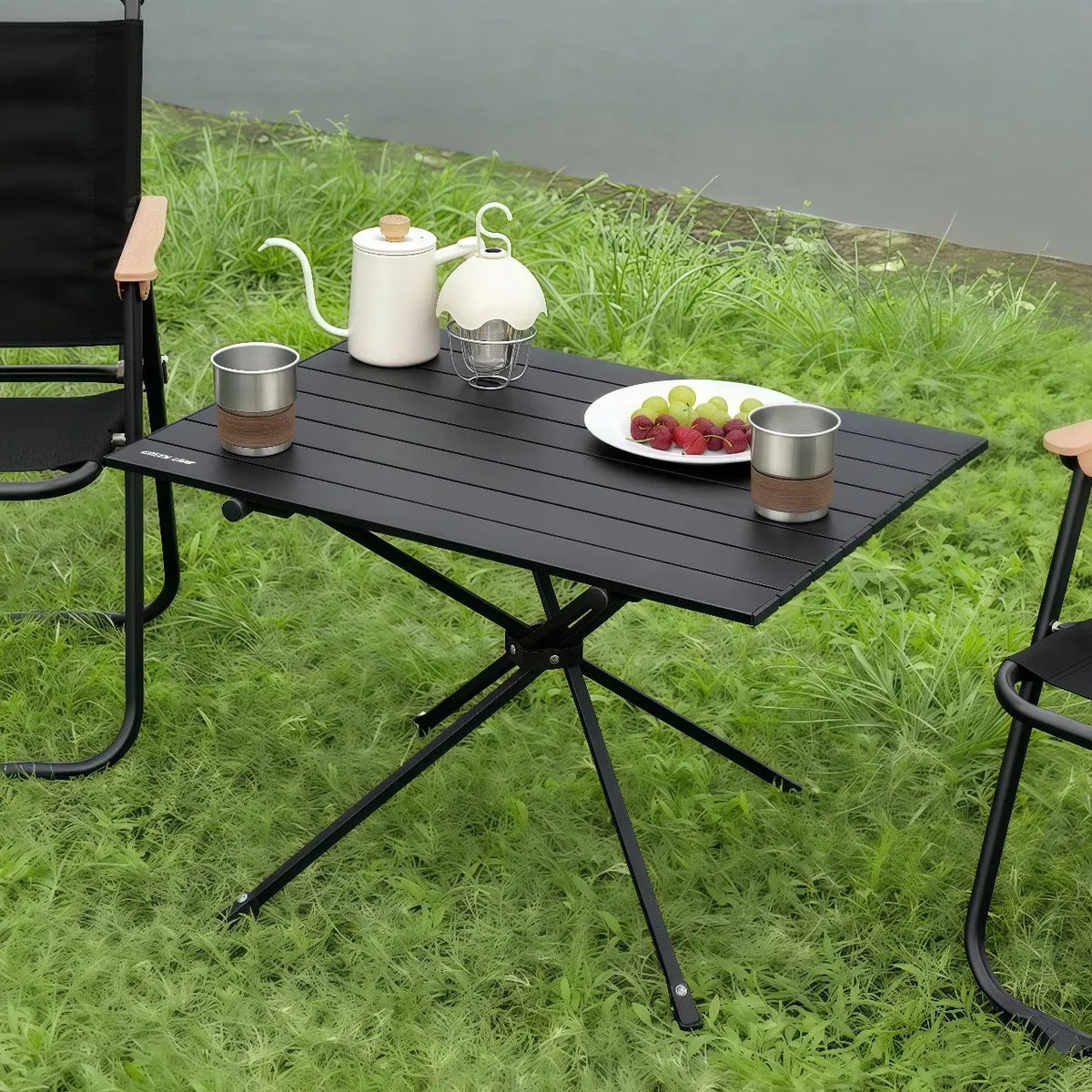 Green Lion Camp T2 Foldable Camping Table Black – image 8