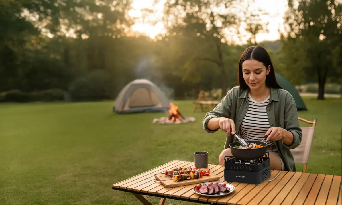 Green Lion Campfire Camping Stove Black – image 10
