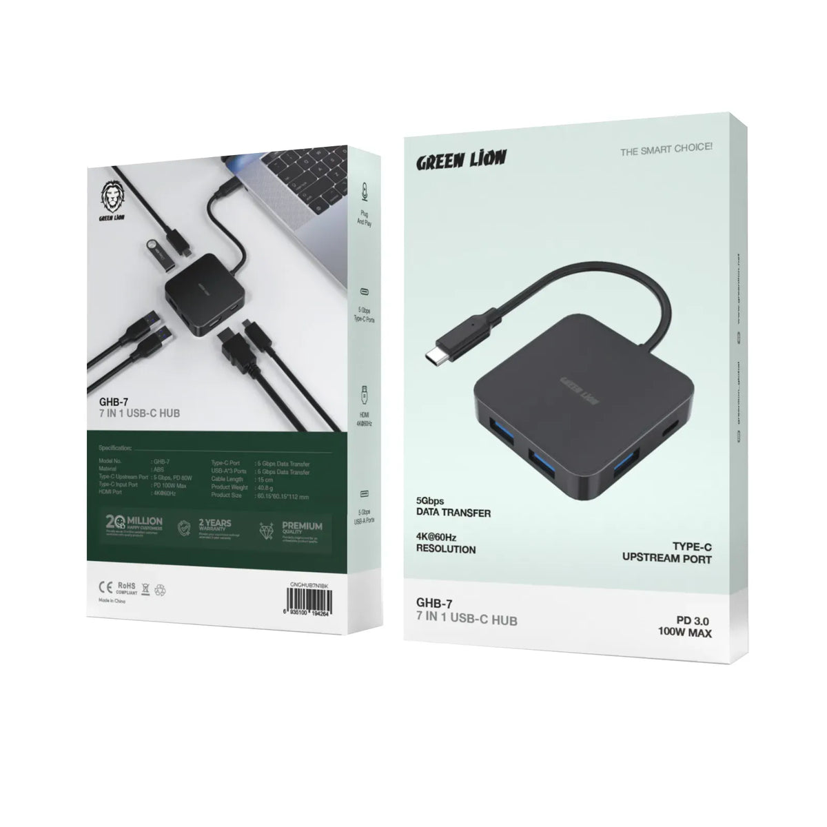 Green Lion Ghb 7 7 in 1 USB C Hub Black – image 4