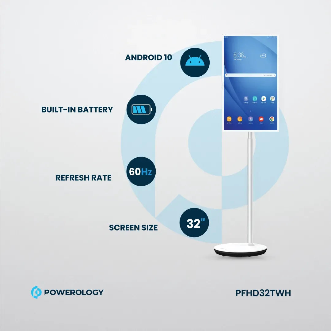 Powerology FHD Android 32 Tablet with Stand and Built in Battery 4 128gb White – image 14