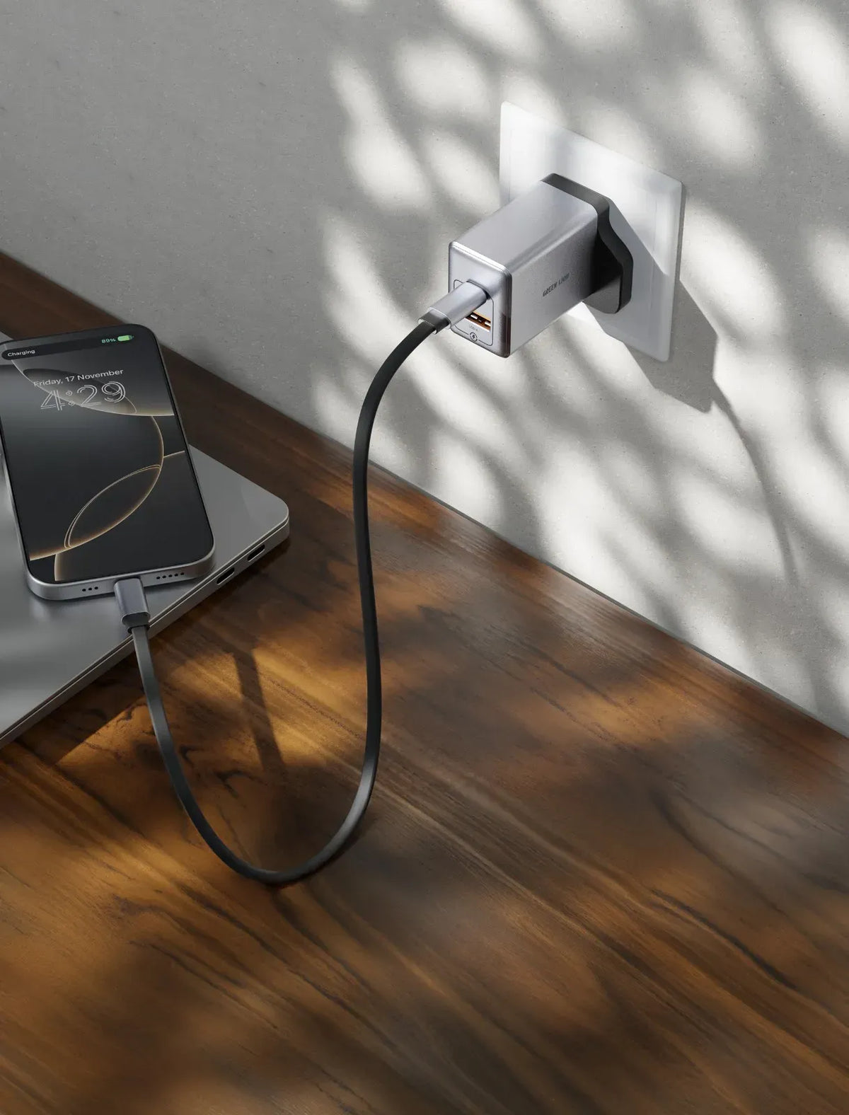 Green Lion Gan Premium Uk Plug Wall Charger Gray – image 4