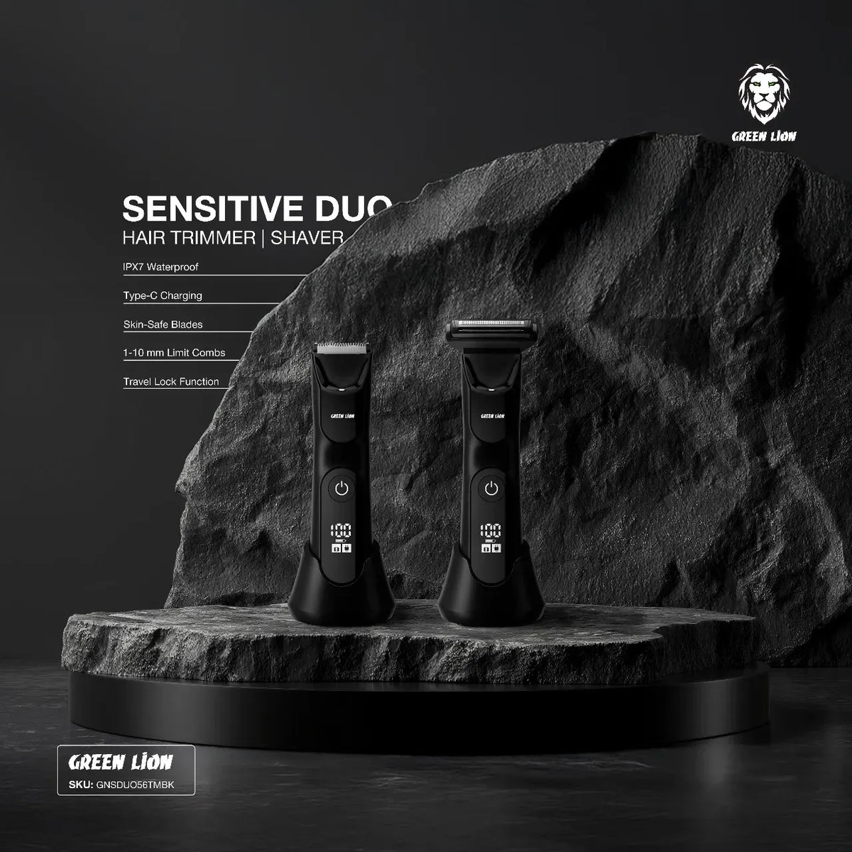 Green Lion Sensitive Duo- Hair Trimmer&Shaver - Black – image 13