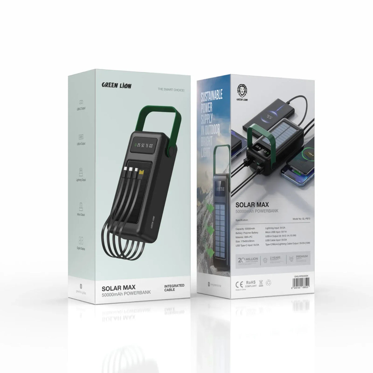 Green Lion Solar Max 50000mAh Power Bank Black – image 4