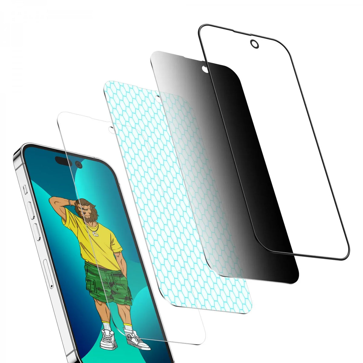 Green Lion 3 DSilicone Plus Screen Protector - Black Edge/Privacy – image 6
