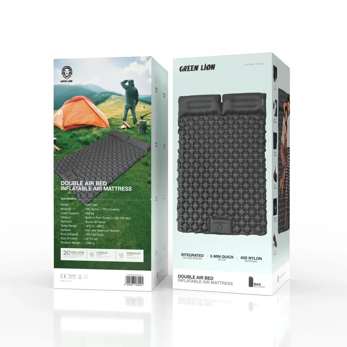 Green Lion Double Air Bed Inflatable Air Mattress Gray – image 5