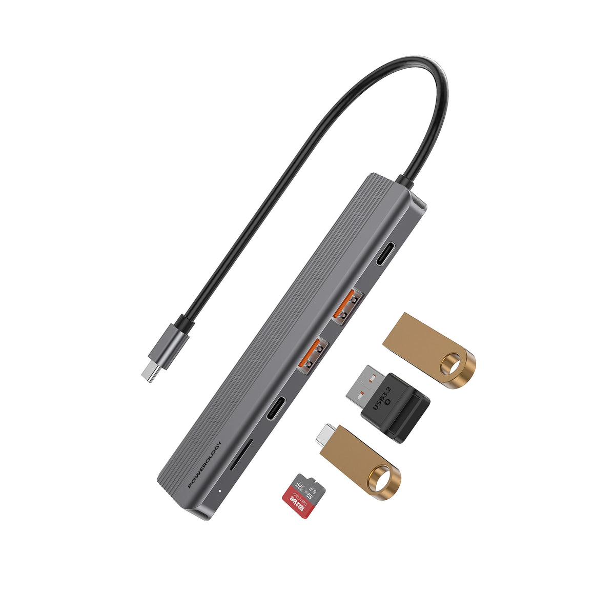 Powerology 6 in 1 Slim 4k Hdmi USB C Hub – image 6