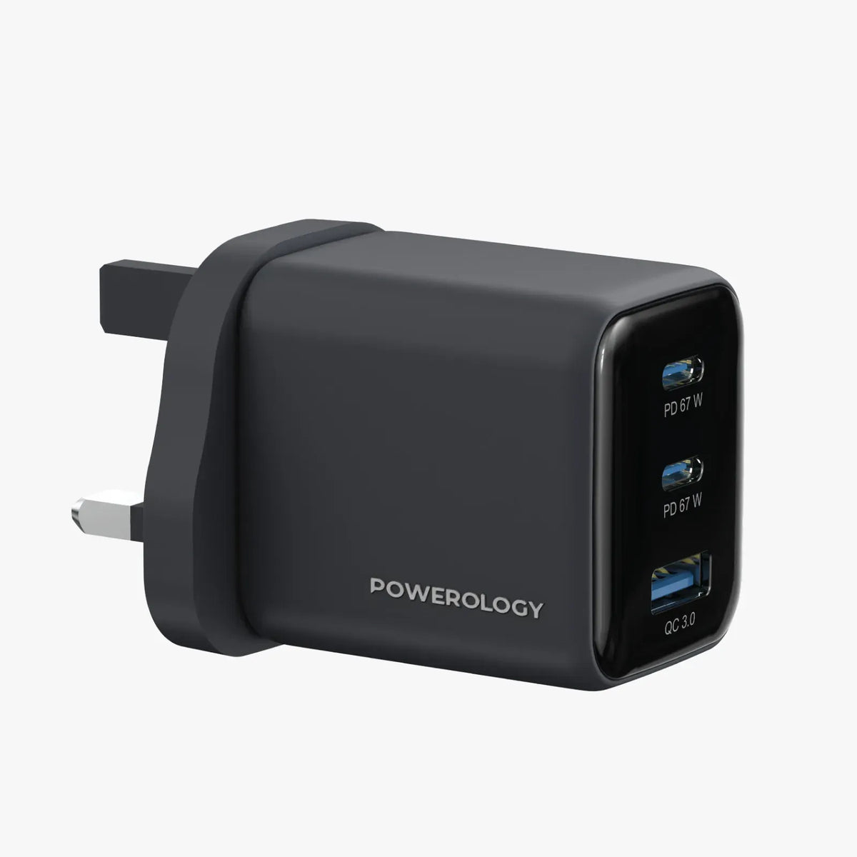 Powerology Volt X 67w Multi Port Gan Wall Charger Black – image 3