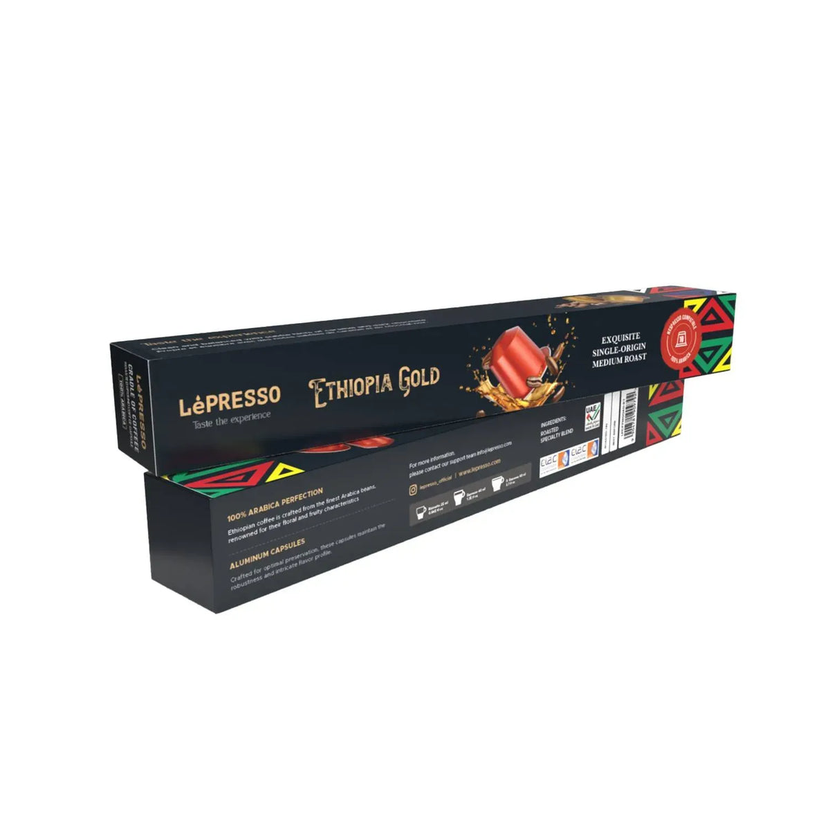 LePresso Aluminum Capsules for Nespresso Blended 10 pc Ethiopia Gold - Red – image 5