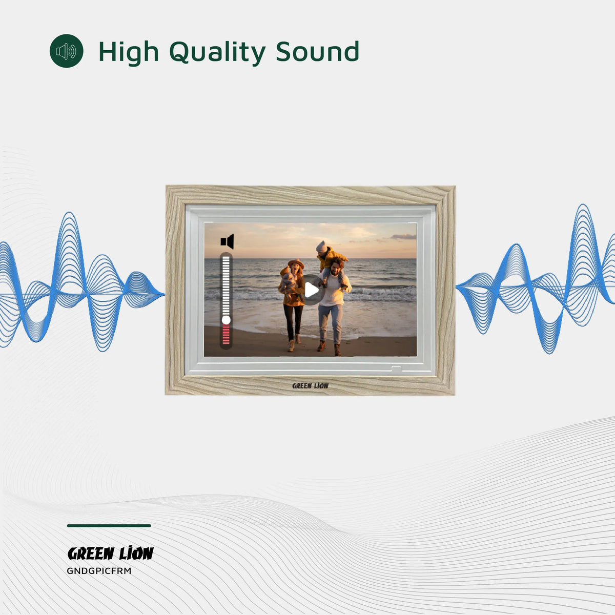 Green Lion Digital Picture Frame Touch Screen Display 10 1 Inch Wooden – image 14