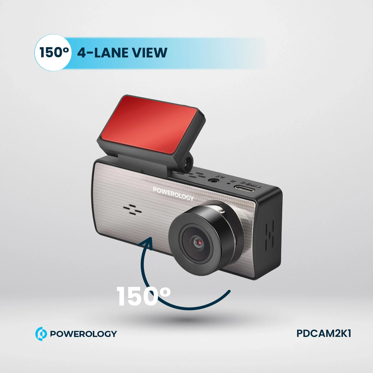 Powerology Dual Recording Dash Camera Black – image 8