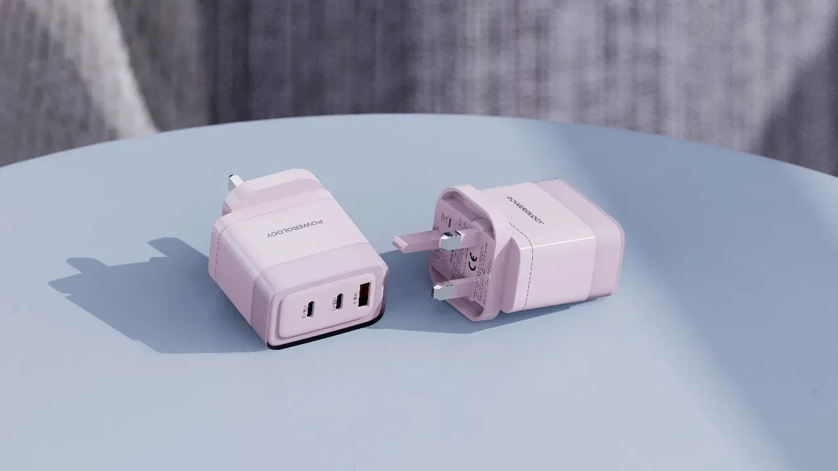 Powerology Lunex Series Fast Charging Adapter PD 65 W - Pink