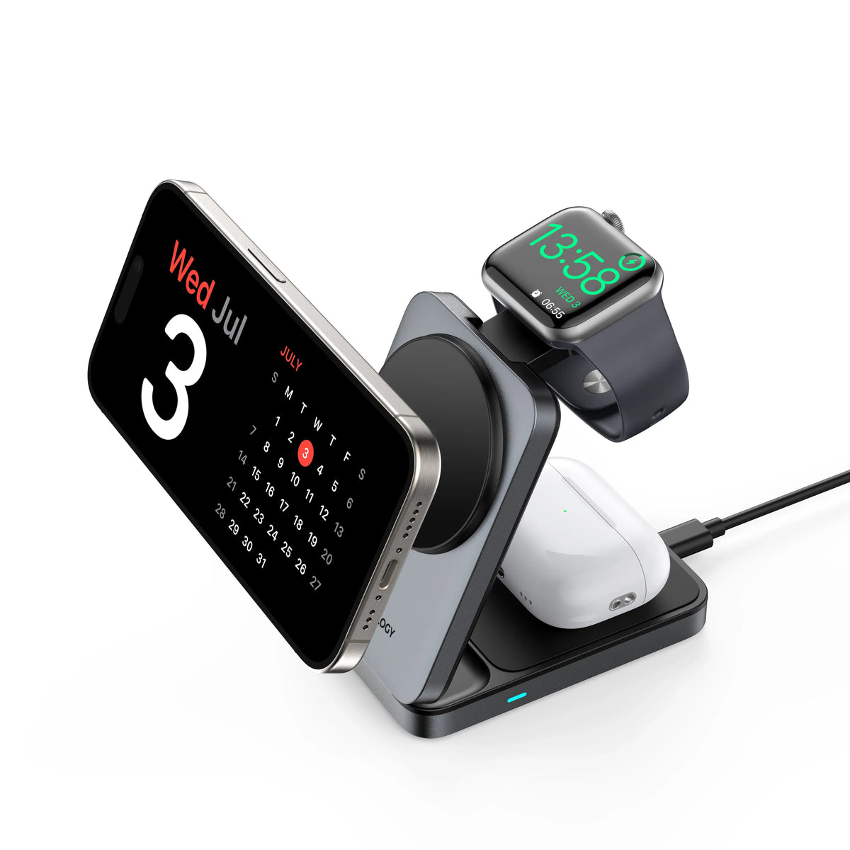 Powerology Qi2 Fast Charging Multi Device Hub Black – image 5