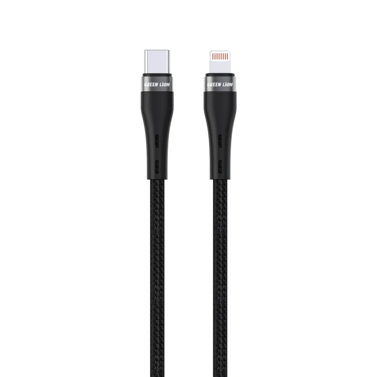 Green Lion USB C to Lightning Braided Cable Black – image 2