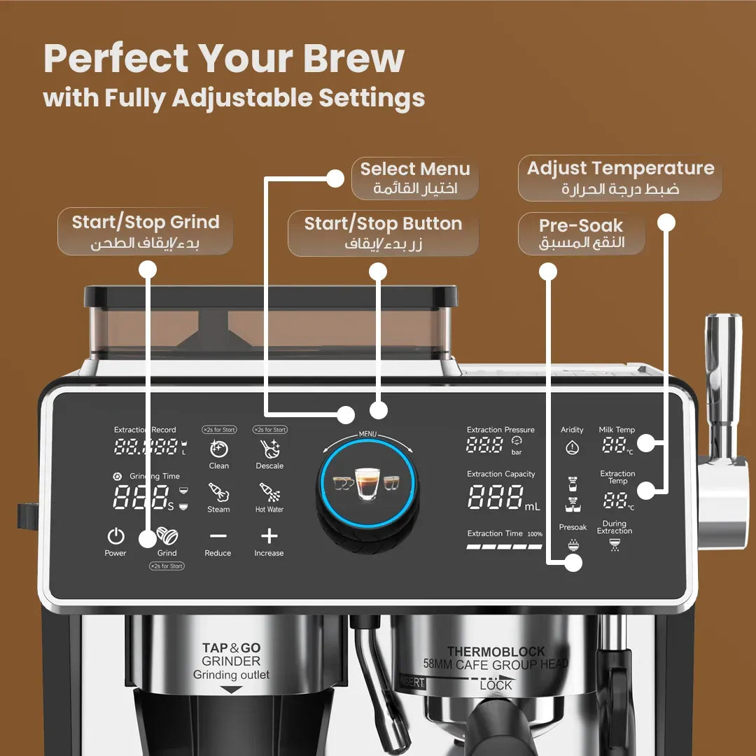LePresso Vivente Semi Automatic Dual Boiler Coffee Machine with Touch Display Silver – image 12