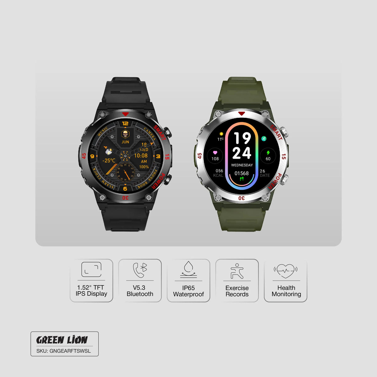 Green Lion Gear Fit Smart Watch - Silver – image 4