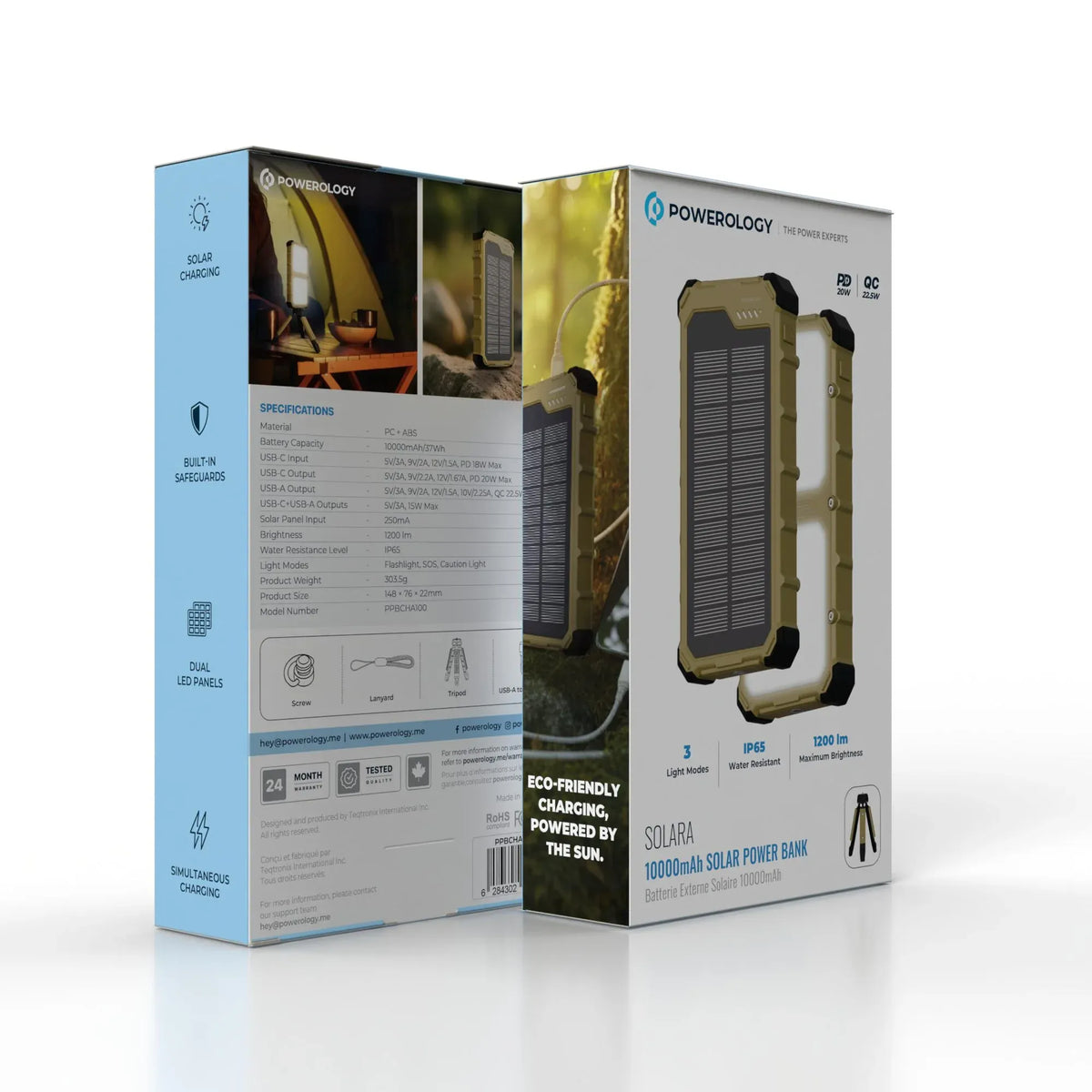 Powerology SOLARA 10000 m Ah Solar Power Bank - Khaki – image 6
