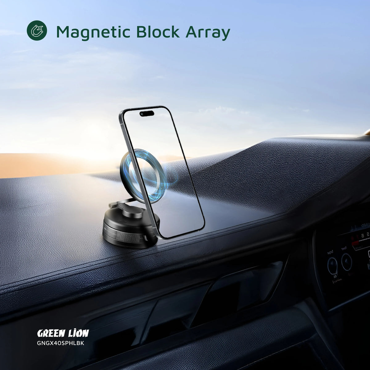 Green Lion Gx 40 MagSafe Suction Phone Holder Black – image 13