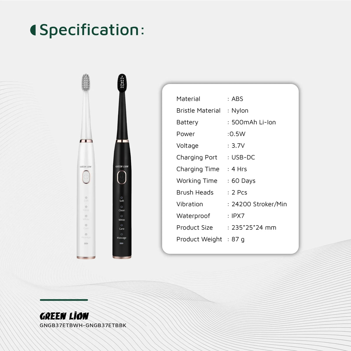 Green Lion GB-37 Electric Tooth Brush - White – image 10