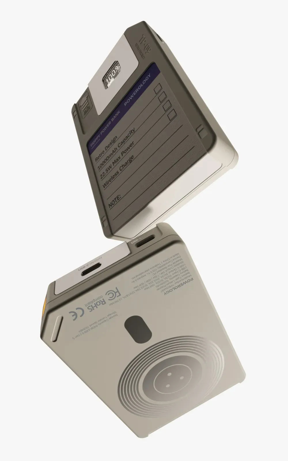 Powerology Floppydisk Retro 10000 m Ah Mag Safe Power Bank Batterie Externe Mag Safe 10000 m Ah - White – image 3