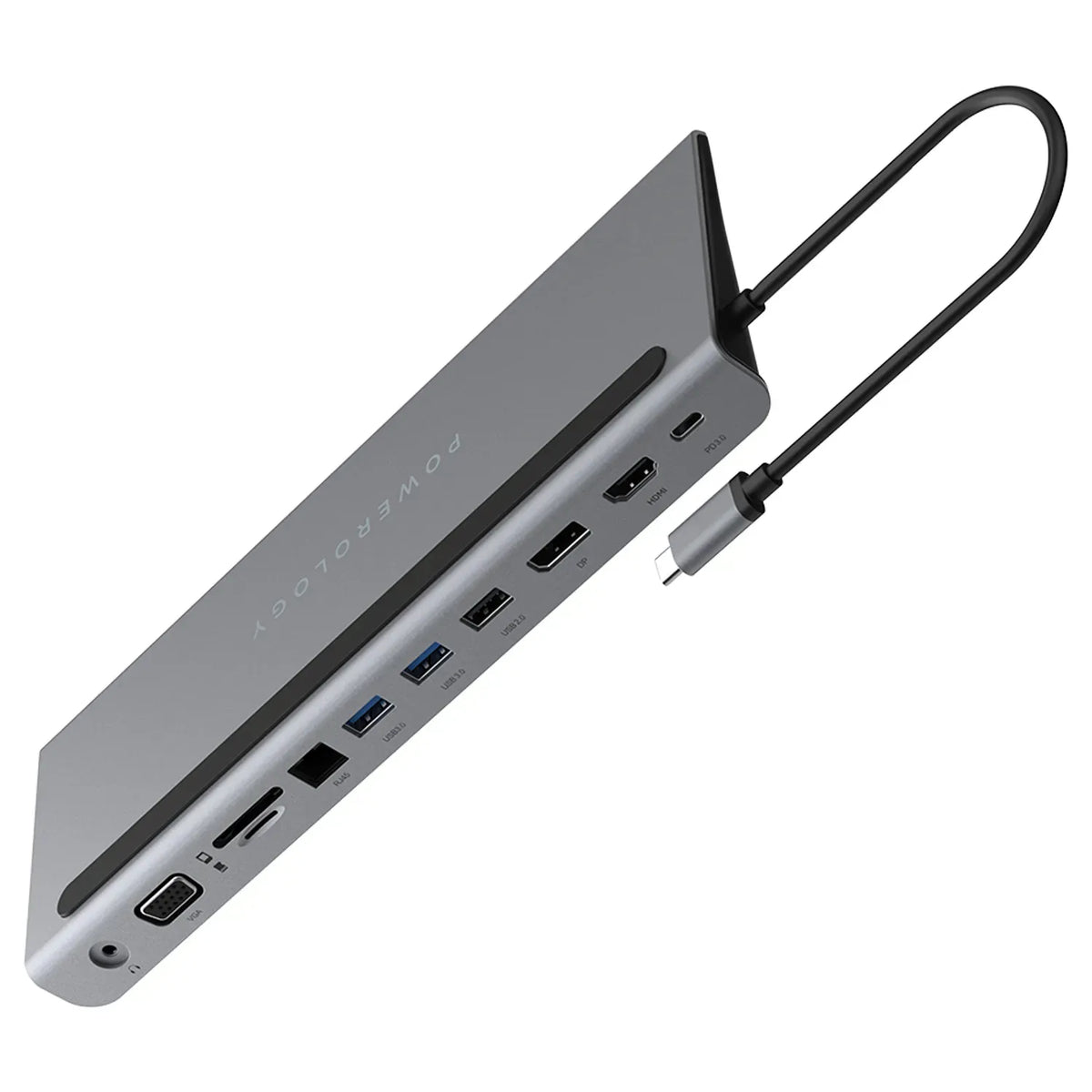 Powerology 11 in 1 Multi-Display USB-C Hub &Laptop Stand - Grey – image 2
