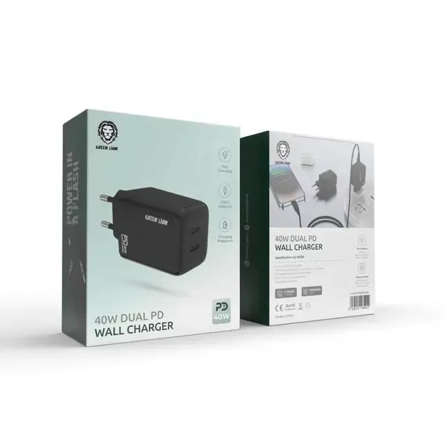 Green Lion 40w Dual PD Wall Charger Black – image 3