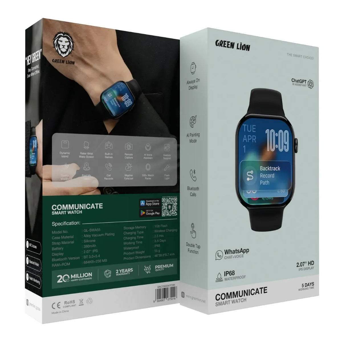 Green Lion Communicate Smart Watch - Black – image 14