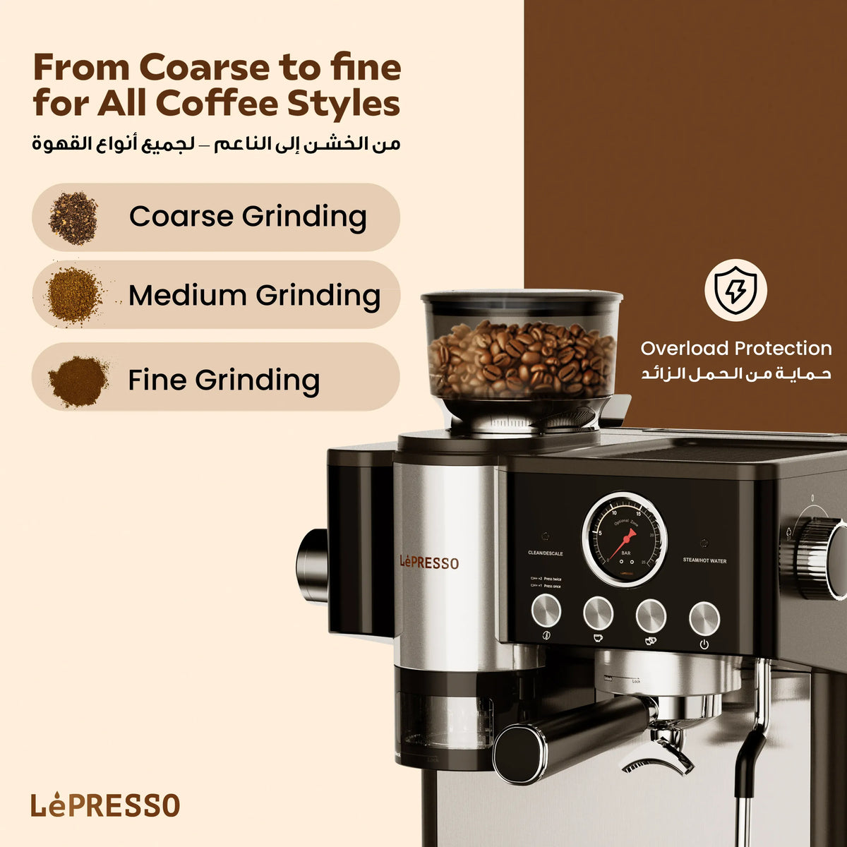 LePresso Semi Automatic Coffee Machine Black – image 6