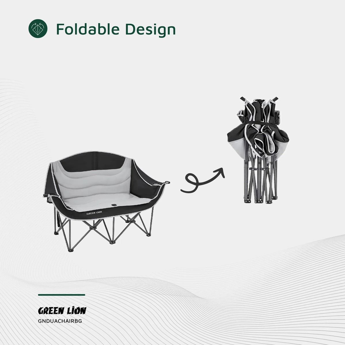 Green Lion Double Camping Chair Beige – image 10