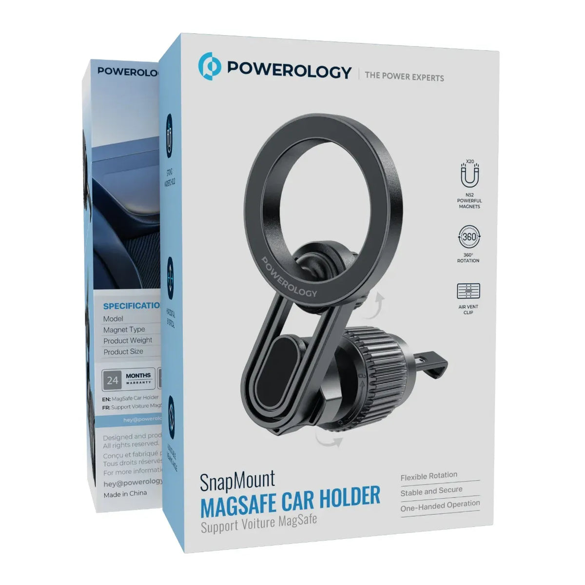 Powerology Snapmount MagSafe Car Holder Black – image 2