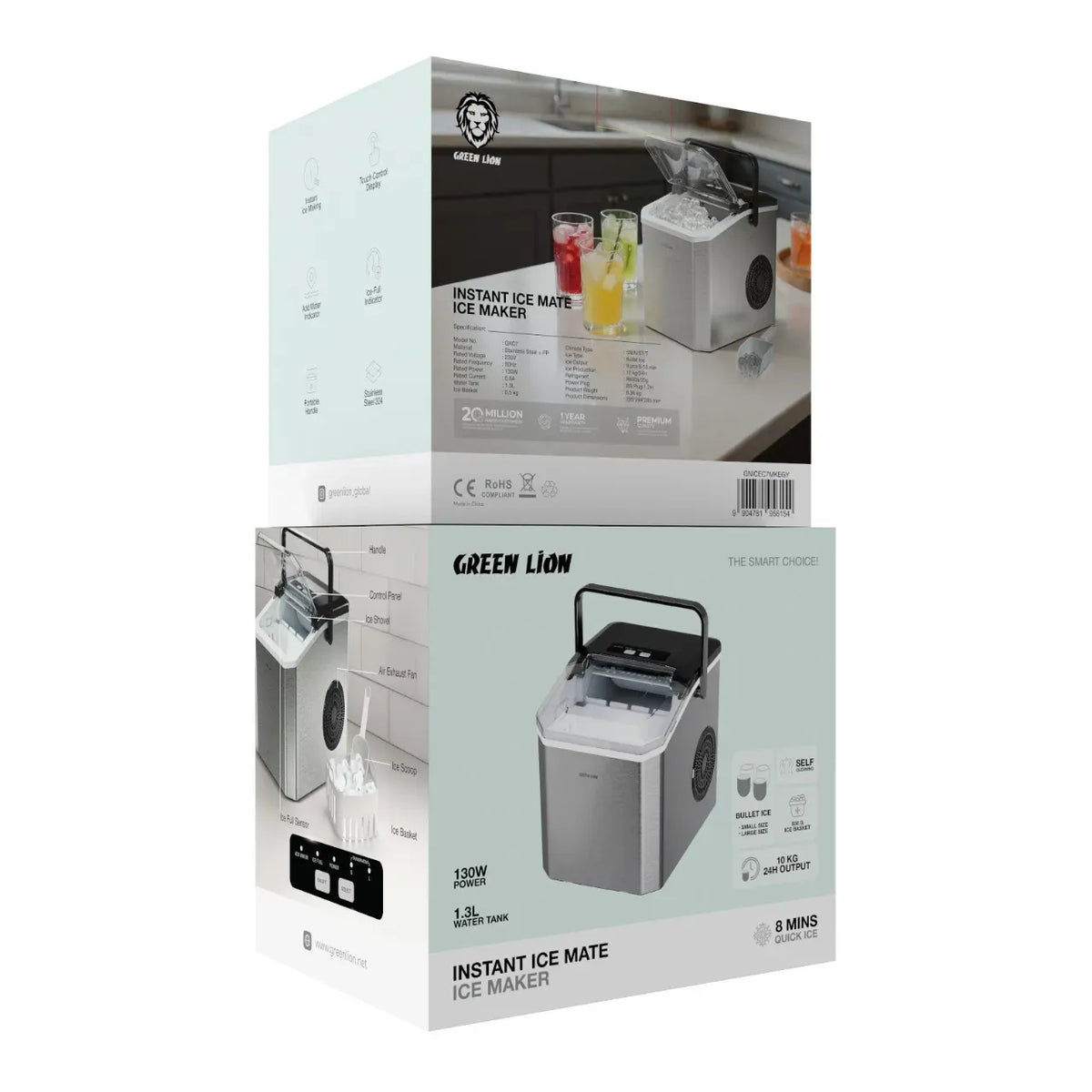 Green Lion Instant Ice Mate Ice Maker 130 W 1.5 L - Gray – image 2