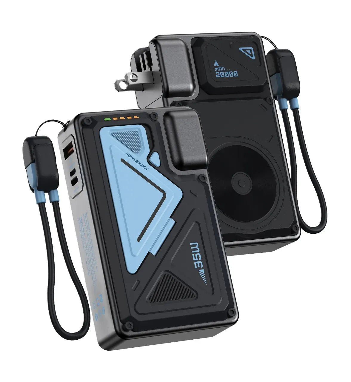 Powerology Wall Charger Mag Safe Power Bank 20000 m Ah PD 35 W - Black