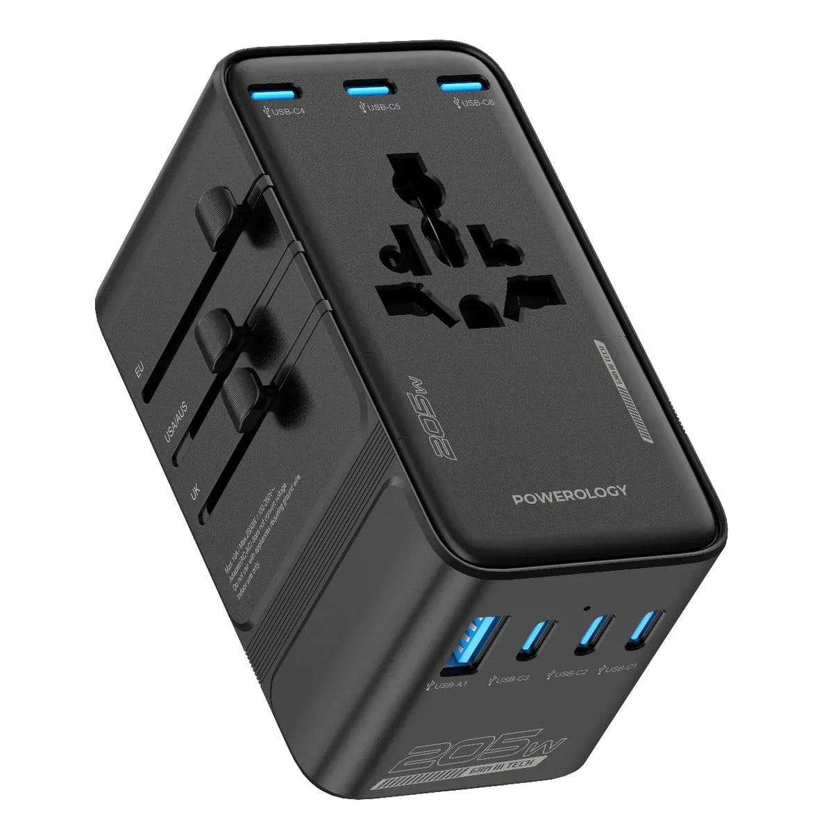 Powerology Spetrova Gan Multi Port Universal Adapter Black – image 3