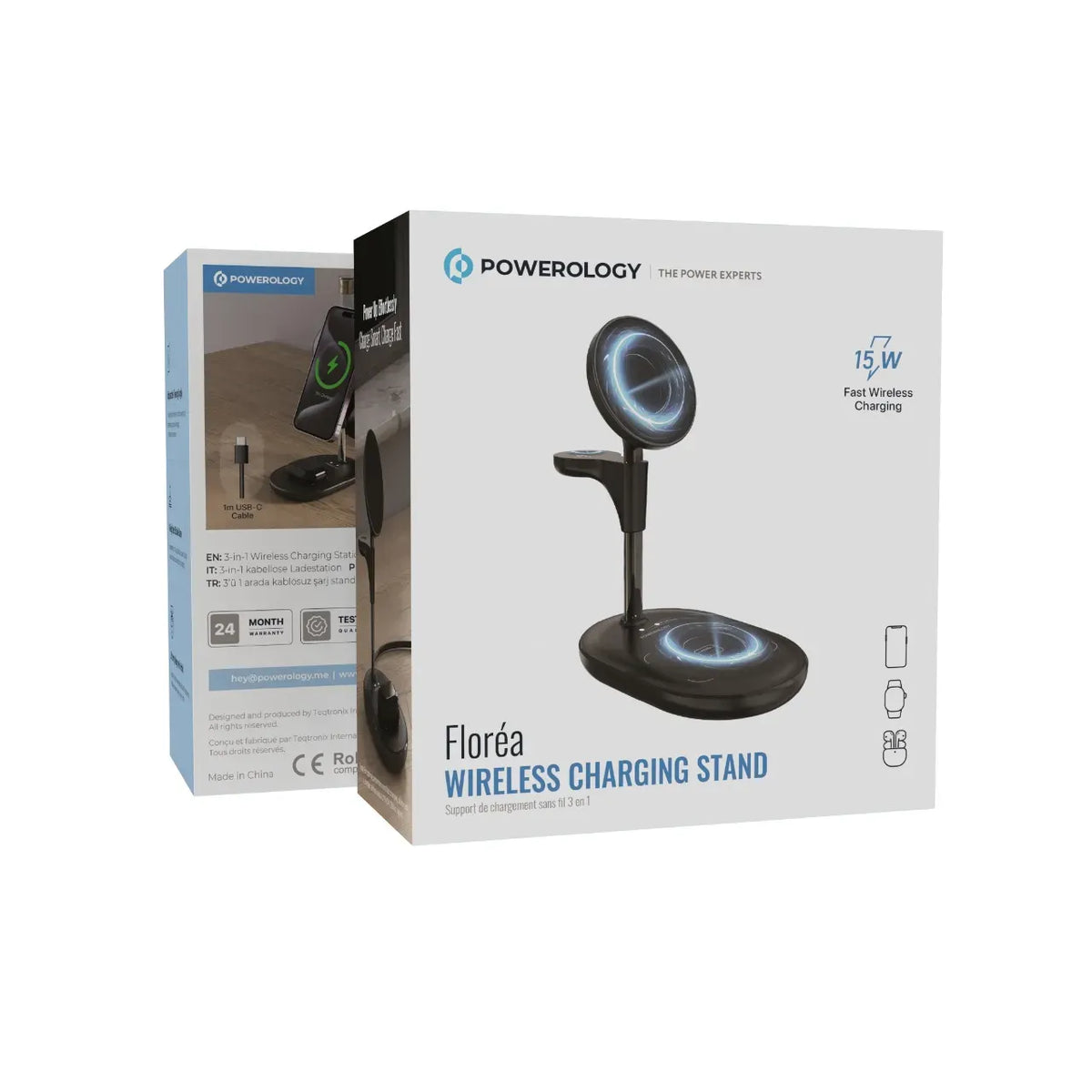 Powerology Florea Wireless Charging Stand Black – image 3