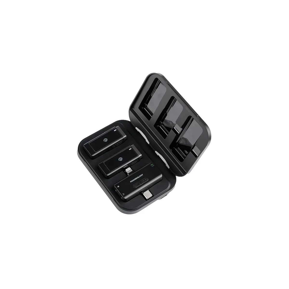 Powerology Mfi Dual Connector Wireless Lavalier Microphone X2 Mic 2000mAh Black – image 7