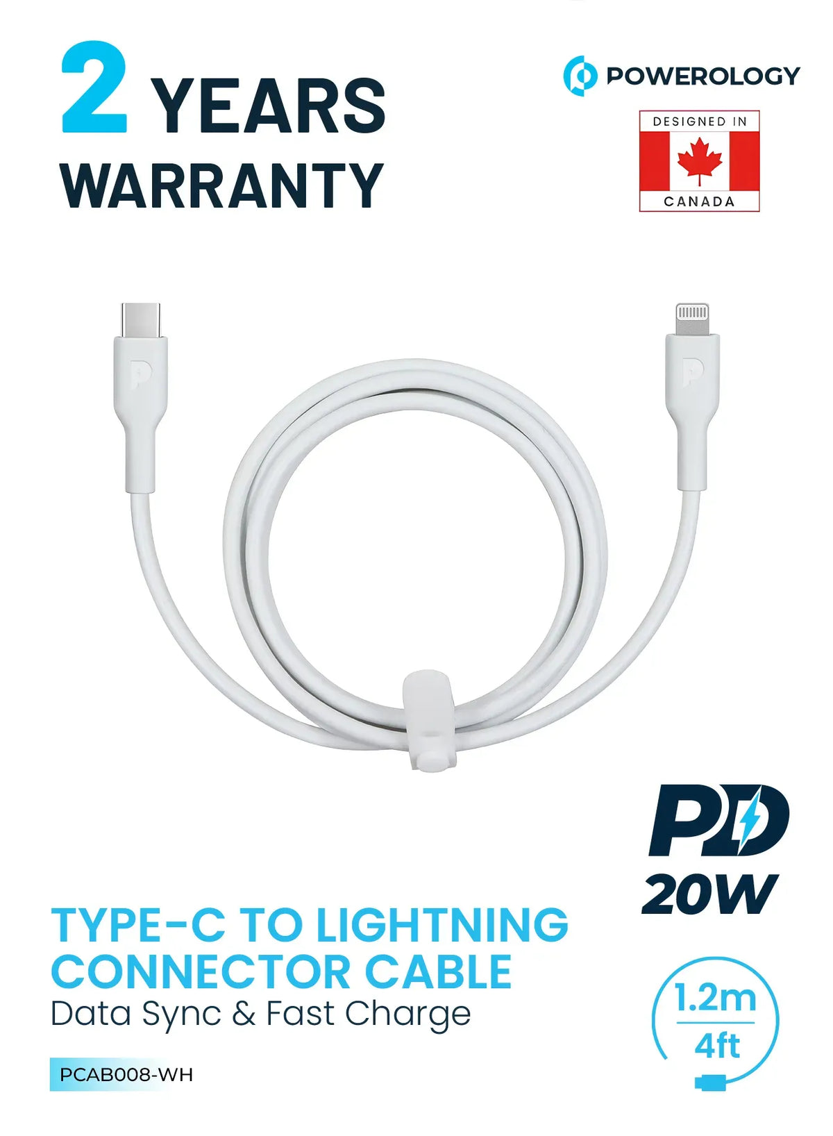 Powerology TPE Type-CTo Lightning Cable PD 20 W - White – image 6