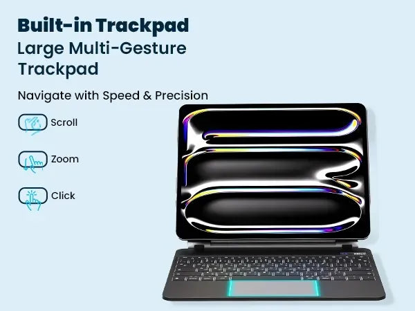 Powerology Dynaboard Wireless Keyboard Case with MagSafe Phone Holder for Ipad 11 M4 Black – image 11