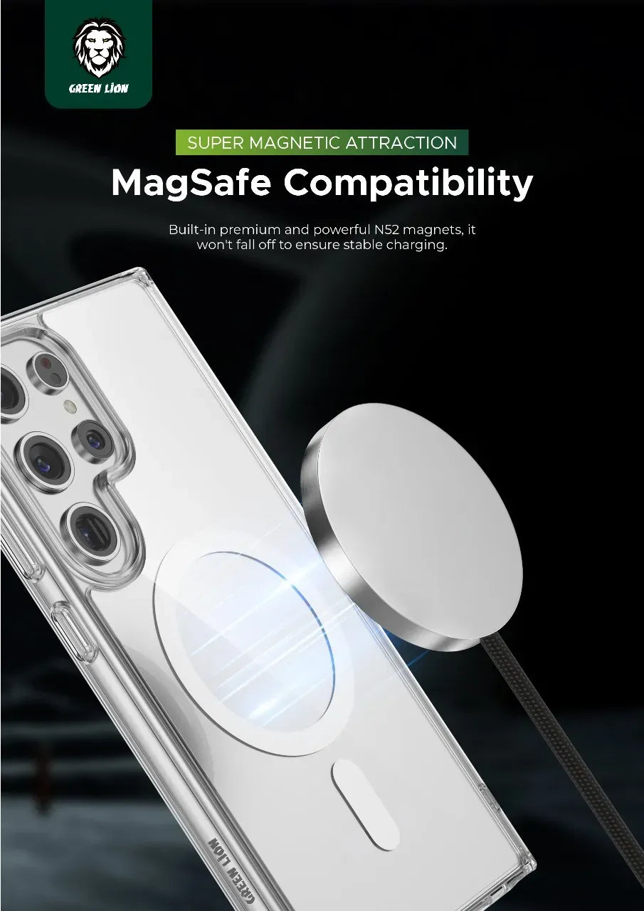 Green Lion Mag Safe Crystal Clear Ultra Drop Protection Case