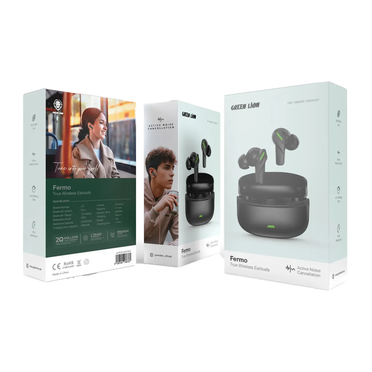Green Lion Salermo True Wireless Earbuds - Black