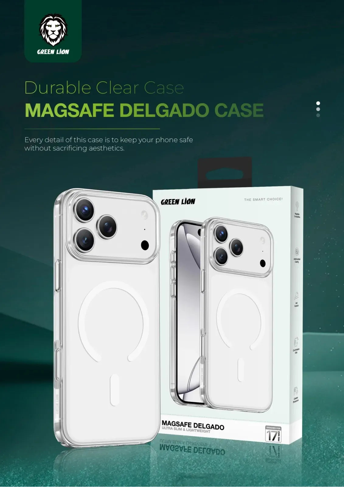 Green Lion Mag Safe Delgado Case - Clear – image 2
