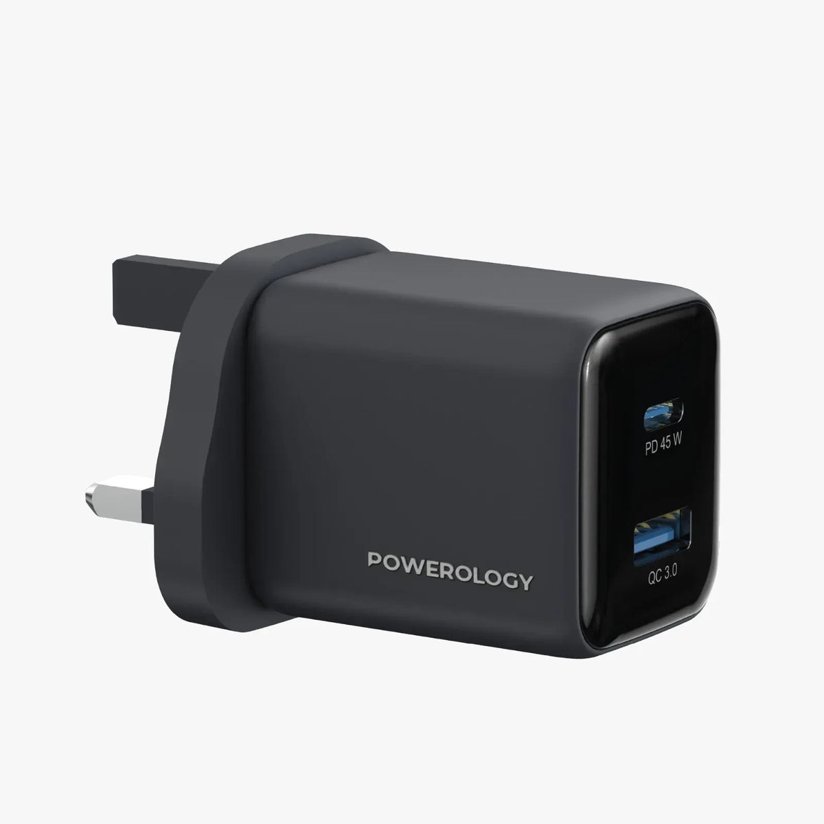 Powerology Volt X 45w Dual Port Gan Wall Charger Black – image 3