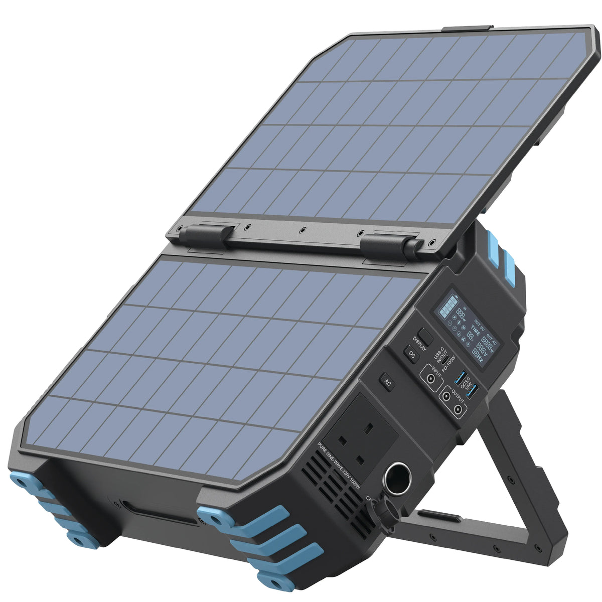Powerology Helio 1600w Portable Solar Power Generator Black – image 2