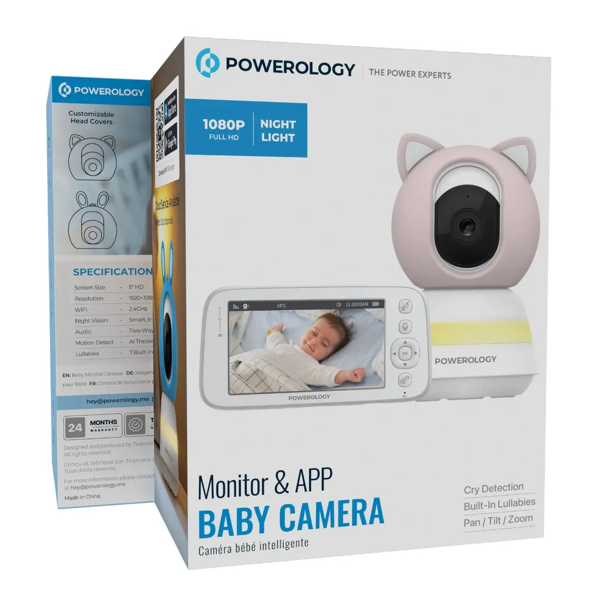Powerology Monitor App Baby Camera Blue Pink – image 32