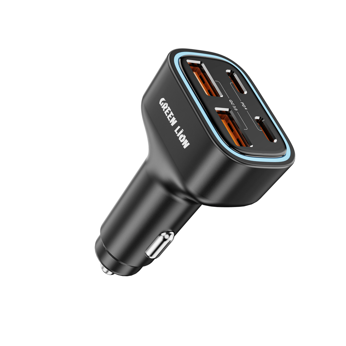Green Lion Quad Port 70w Car Charger Black – image 10