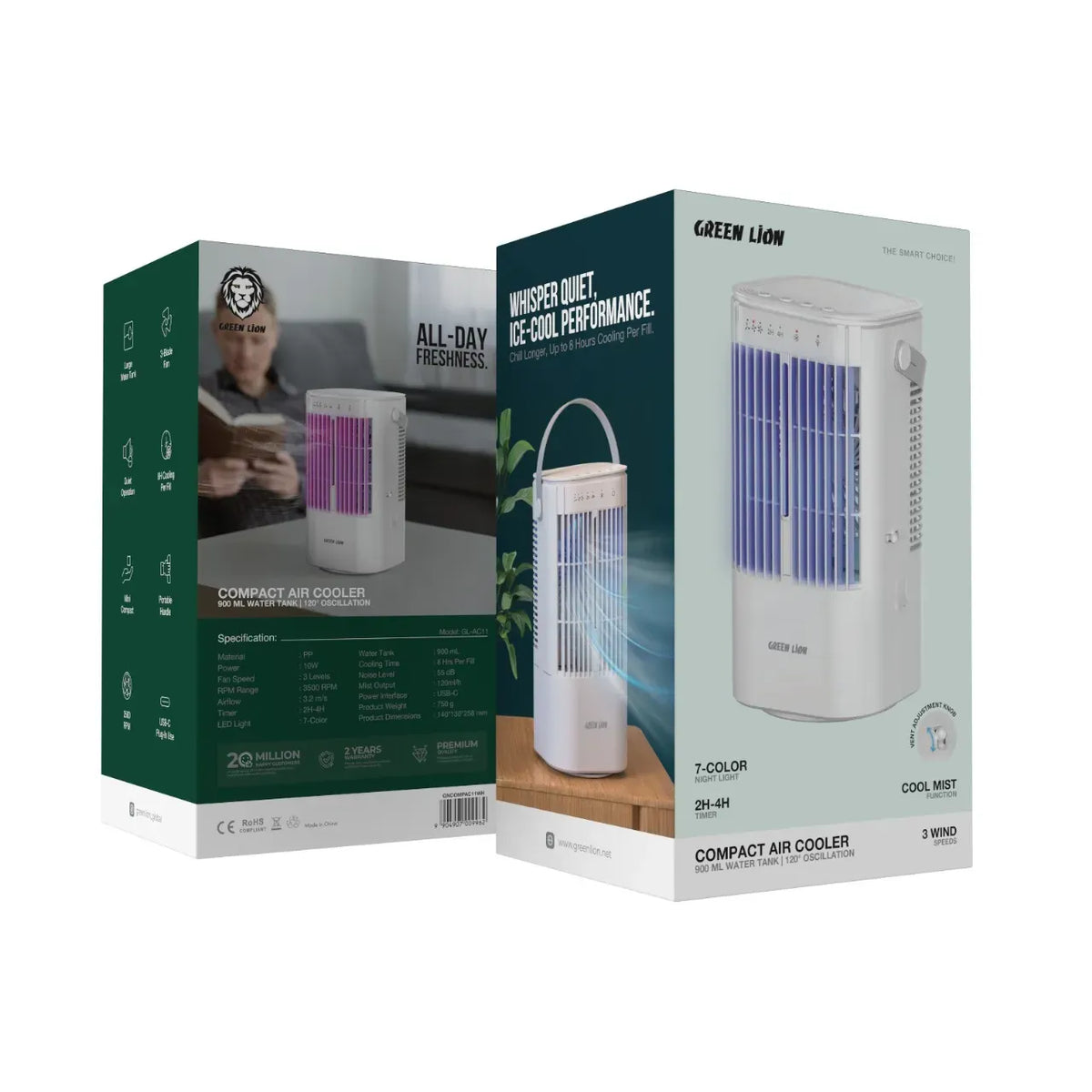 Green Lion Compact Air Cooler Fan - White – image 5