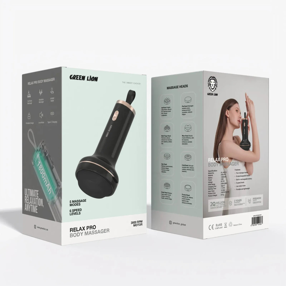 Green Lion Relax Pro Body Massager - Black – image 3
