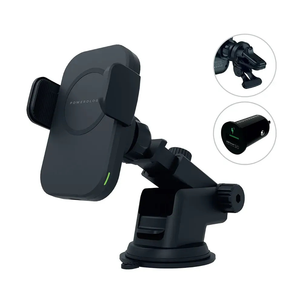 Powerology Fast Wireless MagSafe Mount Holder 15w Black – image 2