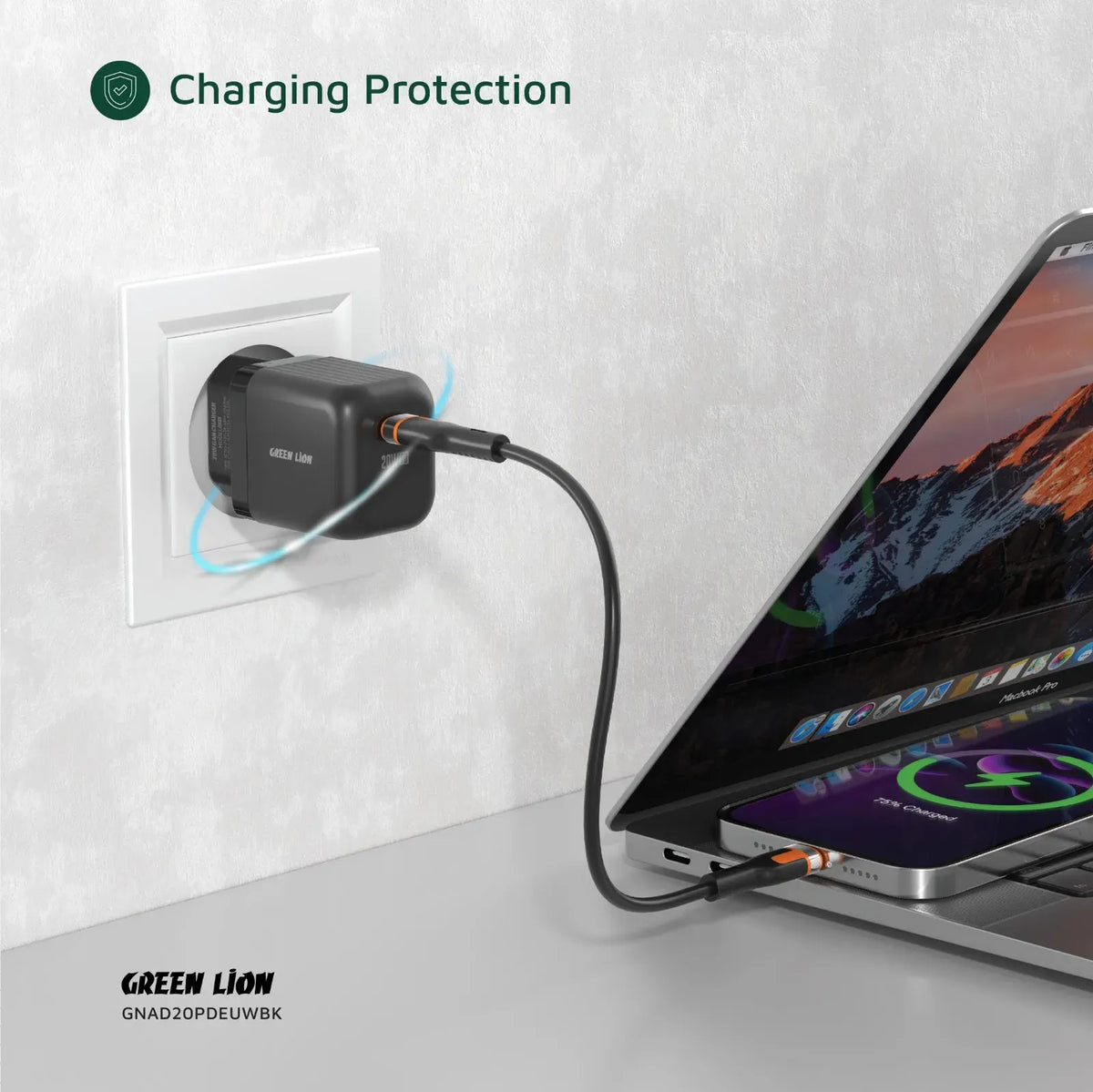 Green Lion Ultra Compact Ga NWall Charger EUPin USB-C PD 20 W - Black – image 8