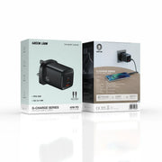Green Lion G-Charge Series Dual Port Wall Charger PD+QC 45 WCto C 1 MCable - Black