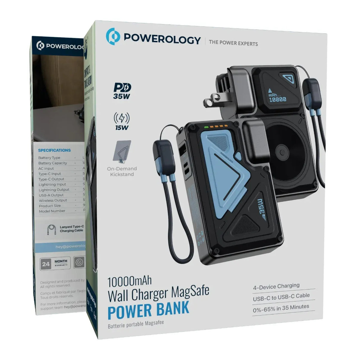 Powerology 10000 m Ah Wall Charger MagSafe Power Bank - black – image 13